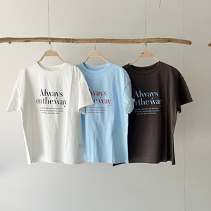 【ハモミシノオトナフク】[always] logo print T-shirt