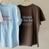 【ハモミシノオトナフク】[always] logo print T-shirt