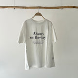 【ハモミシノオトナフク】[always] logo print T-shirt