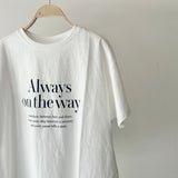 【ハモミシノオトナフク】[always] logo print T-shirt