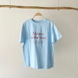 【ハモミシノオトナフク】[always] logo print T-shirt