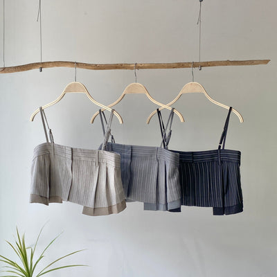 【ハモミシノオトナフク】Herrinbone stripe cami Tops