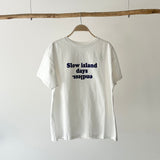 【ハモミシノオトナフク】flocked logo T-shirt