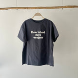 【ハモミシノオトナフク】flocked logo T-shirt