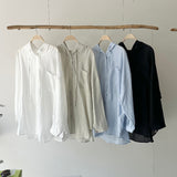 【ハモミシノオトナフク】Oversized hooded sheer shirt