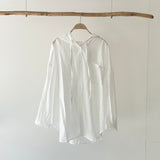 【ハモミシノオトナフク】Oversized hooded sheer shirt