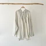 【ハモミシノオトナフク】Oversized hooded sheer shirt