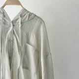 【ハモミシノオトナフク】Oversized hooded sheer shirt