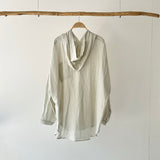 【ハモミシノオトナフク】Oversized hooded sheer shirt