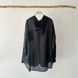 【ハモミシノオトナフク】Oversized hooded sheer shirt