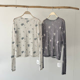 【ハモミシノオトナフク】Small flower print pullover