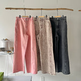 【ハモミシノオトナフク】Chemically colored wide-leg denim