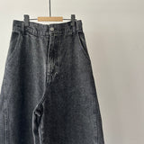 【ハモミシノオトナフク】Chemically colored wide-leg denim