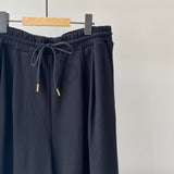 【ハモミシノオトナフク】Cool touch gathered tuck wide pants