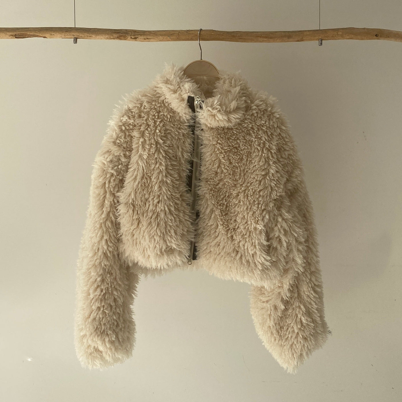 【ハモミシノオトナフク】Poodle Boa DoubleZip Cropped Jacket