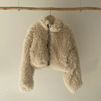 【ハモミシノオトナフク】Poodle Boa DoubleZip Cropped Jacket