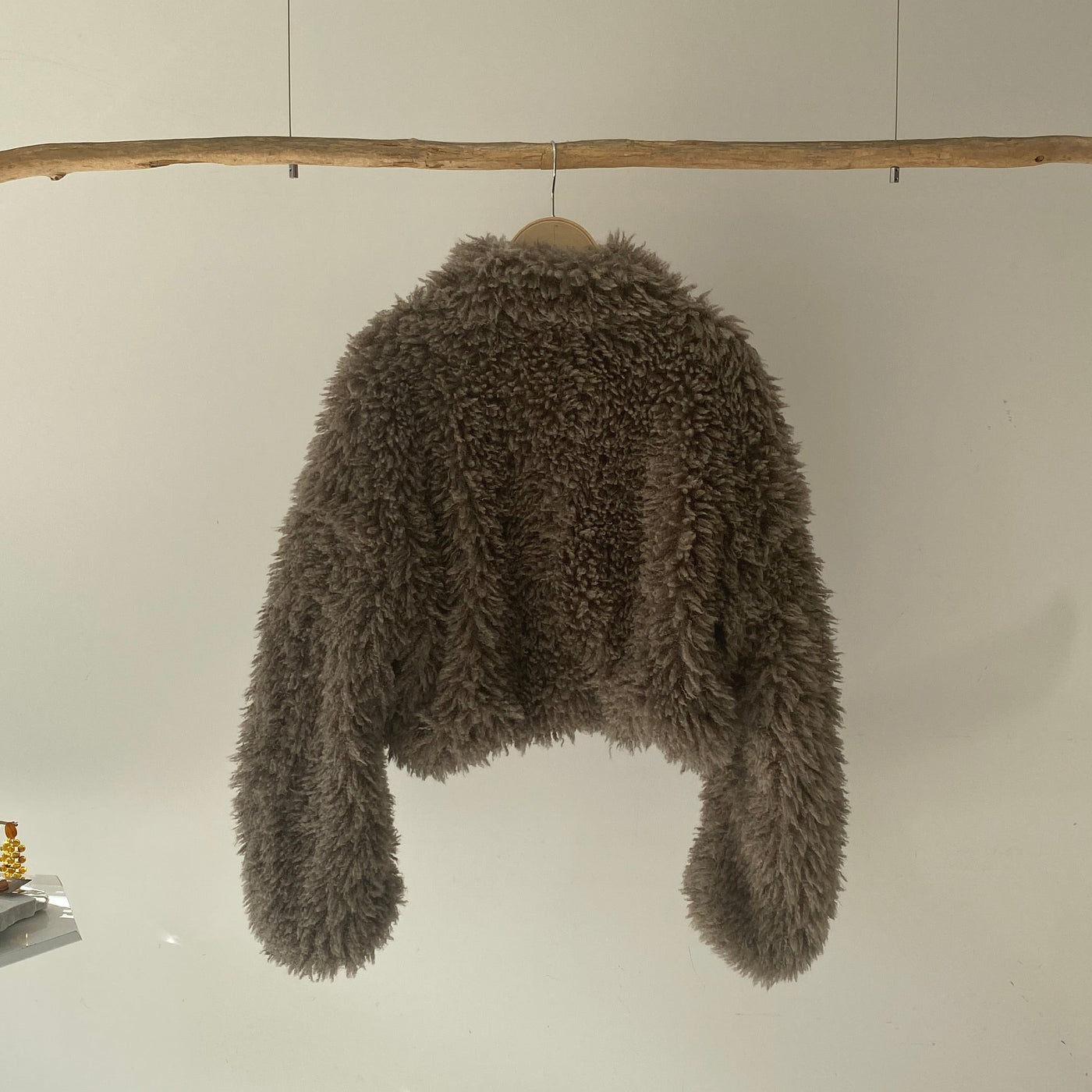 【ハモミシノオトナフク】Poodle Boa DoubleZip Cropped Jacket