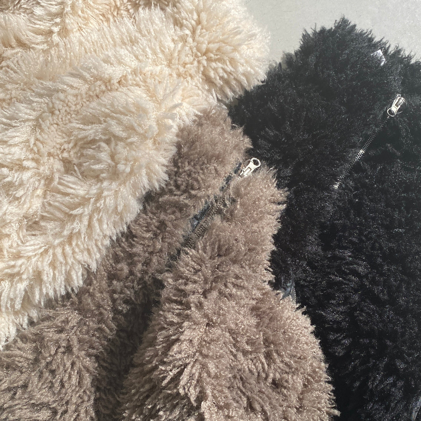 【ハモミシノオトナフク】Poodle Boa DoubleZip Cropped Jacket