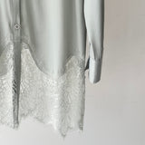 【ハモミシノオトナフク】Lace-hem shirt OP