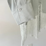 【ハモミシノオトナフク】Lace-hem shirt OP
