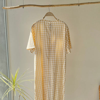 Gingham check front tack OP 【ハモミシノオトナフク】