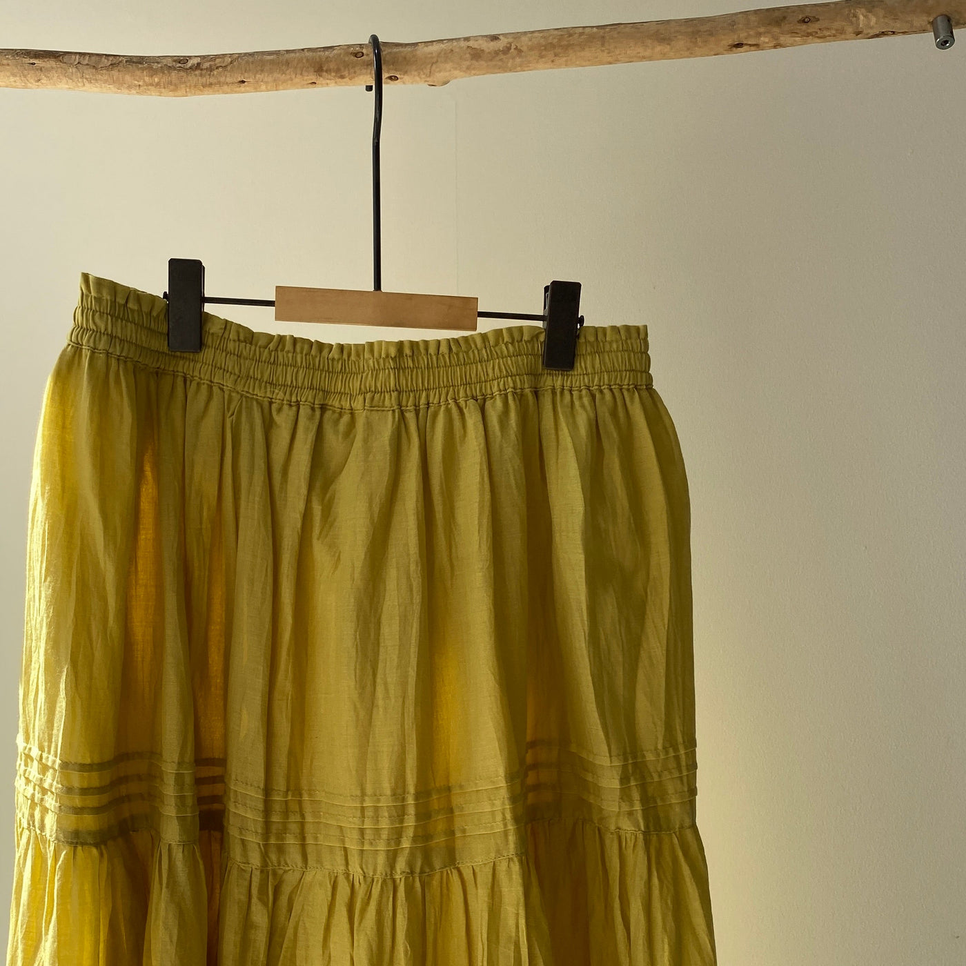Cotton voile tiered skirt【ハモミシノオトナフク】
