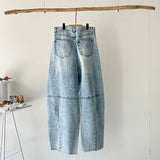 【ハモミシノオトナフク】Denim pleated cocoon pants