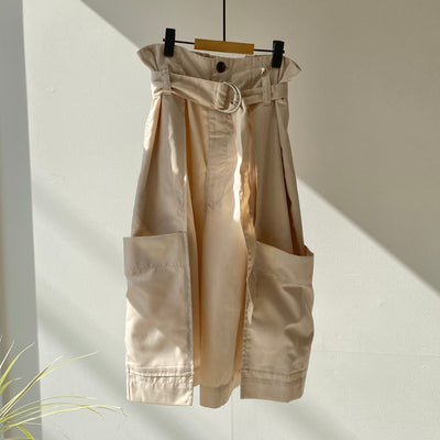 High waist tuck half pants【ハモミシノオトナフク】