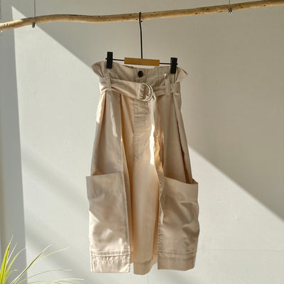 High waist tuck half pants【ハモミシノオトナフク】