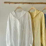 【ハモミシノオトナフク】Sheer Washed Hooded Shirt