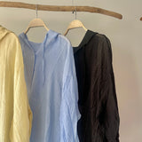 【ハモミシノオトナフク】Sheer Washed Hooded Shirt