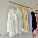【ハモミシノオトナフク】Sheer Washed Hooded Shirt