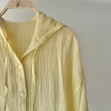【ハモミシノオトナフク】Sheer Washed Hooded Shirt