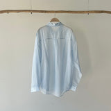 【ハモミシノオトナフク】Sheer striped oversized shirt