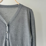 【ハモミシノオトナフク】Linen-touch metal button sheer cardigan