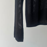 【ハモミシノオトナフク】Linen-touch metal button sheer cardigan