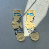【ハモミシノオトナフク】What Are You Doing Now? Print Short Socks