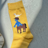 【ハモミシノオトナフク】Layered Crew Socks