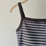 【ハモミシノオトナフク】Striped ribbed tank top