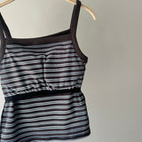 【ハモミシノオトナフク】Striped ribbed tank top