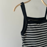 【ハモミシノオトナフク】Striped ribbed tank top