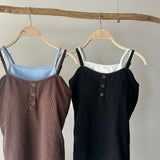 【ハモミシノオトナフク】Layered-style Henley cami