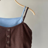 【ハモミシノオトナフク】Layered-style Henley cami