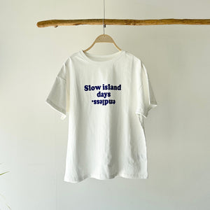 【ハモミシノオトナフク】flocked logo T-shirt
