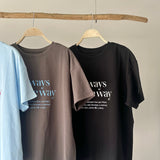 【ハモミシノオトナフク】[always] logo print T-shirt