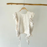 【ハモミシノオトナフク】Fringe Jacquard Frill Vest