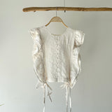 【ハモミシノオトナフク】Fringe Jacquard Frill Vest