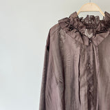 【ハモミシノオトナフク】Sheer Ruffle Shirt