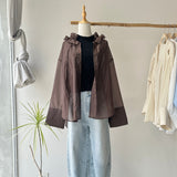 【ハモミシノオトナフク】Sheer Ruffle Shirt