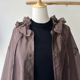 【ハモミシノオトナフク】Sheer Ruffle Shirt